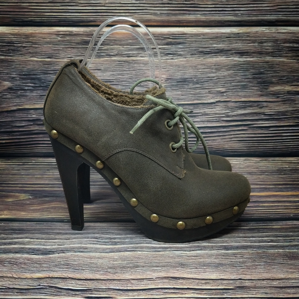 ❤️ Aldo Faux Fur Lined Studded High Heels Booties